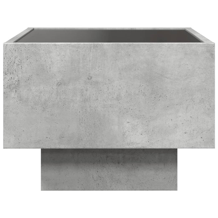 Bedside Table with Infinity LED Concrete Grey 40x40x30 cm