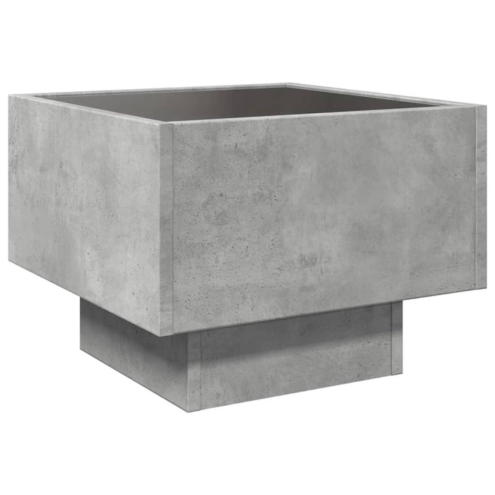 Bedside Table with Infinity LED Concrete Grey 40x40x30 cm