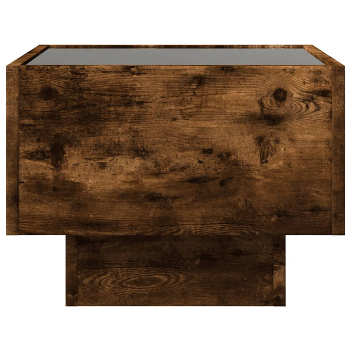 Bedside Table with Infinity LED Smoked Oak 40x40x30 cm