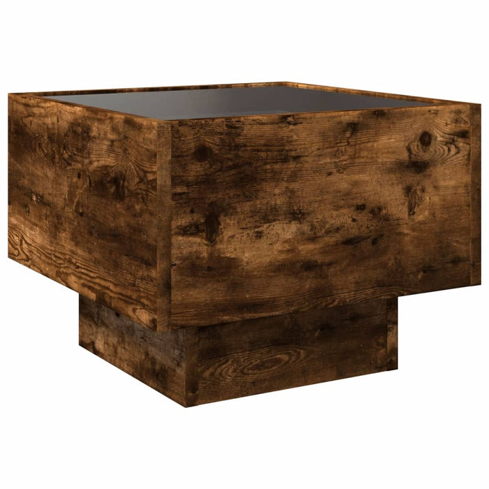 Bedside Table with Infinity LED Smoked Oak 40x40x30 cm