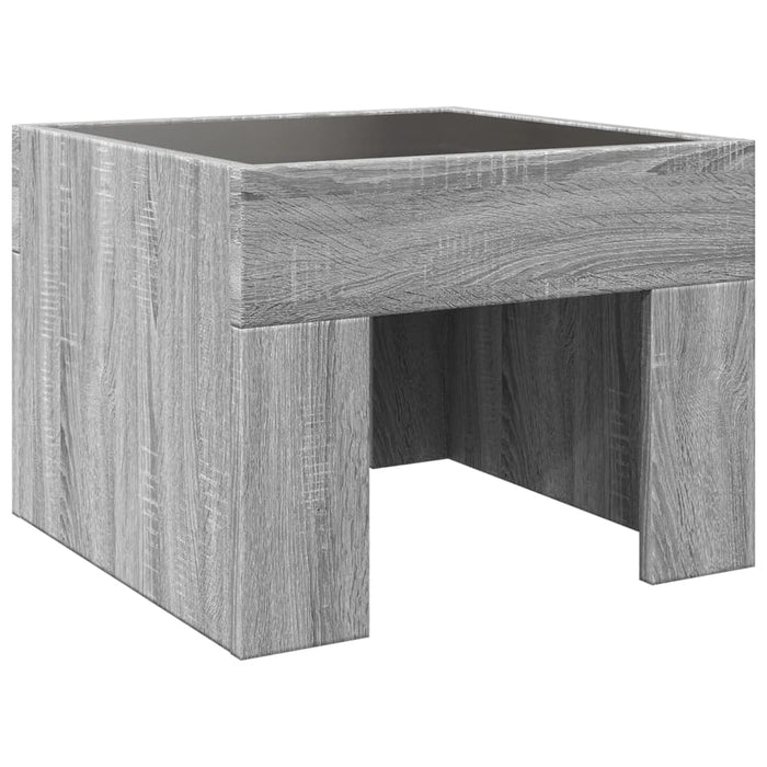 Bedside Table with Infinity LED Grey Sonoma 40x40x30 cm