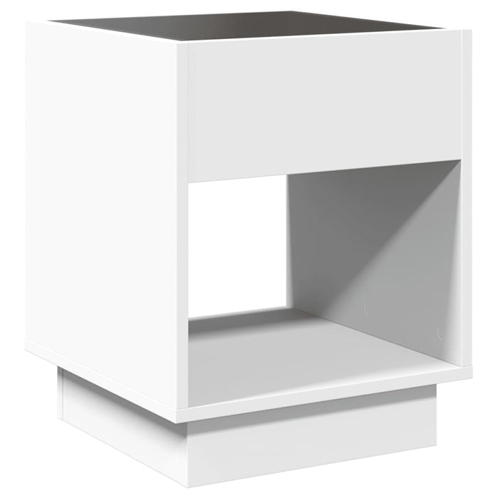 Bedside Table with Infinity LED White 40x40x50 cm