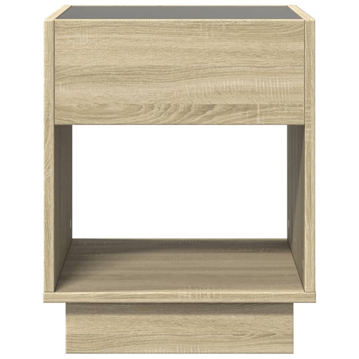 Bedside Table with Infinity LED Sonoma Oak 40x40x50 cm