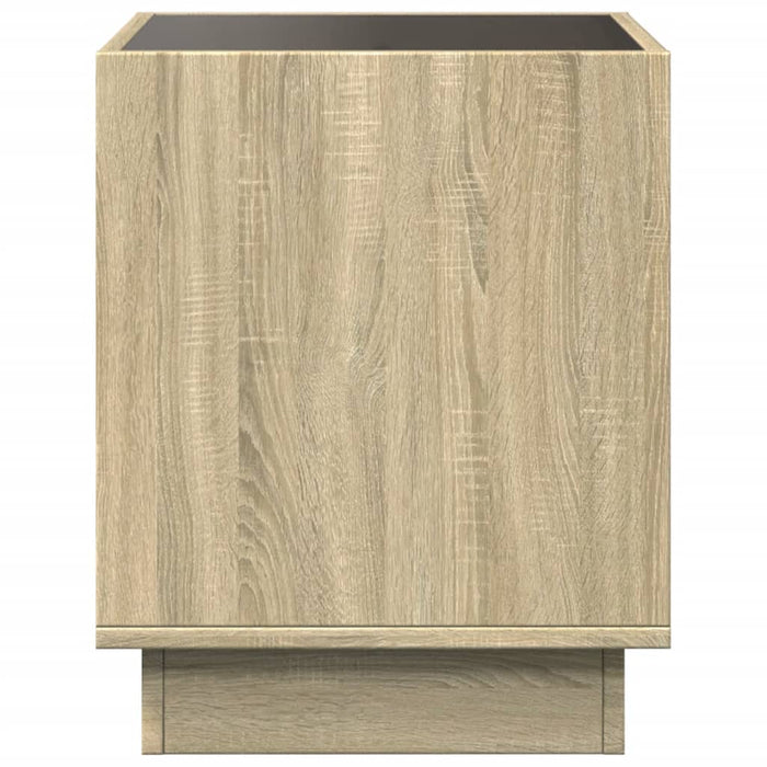 Bedside Table with Infinity LED Sonoma Oak 40x40x50 cm