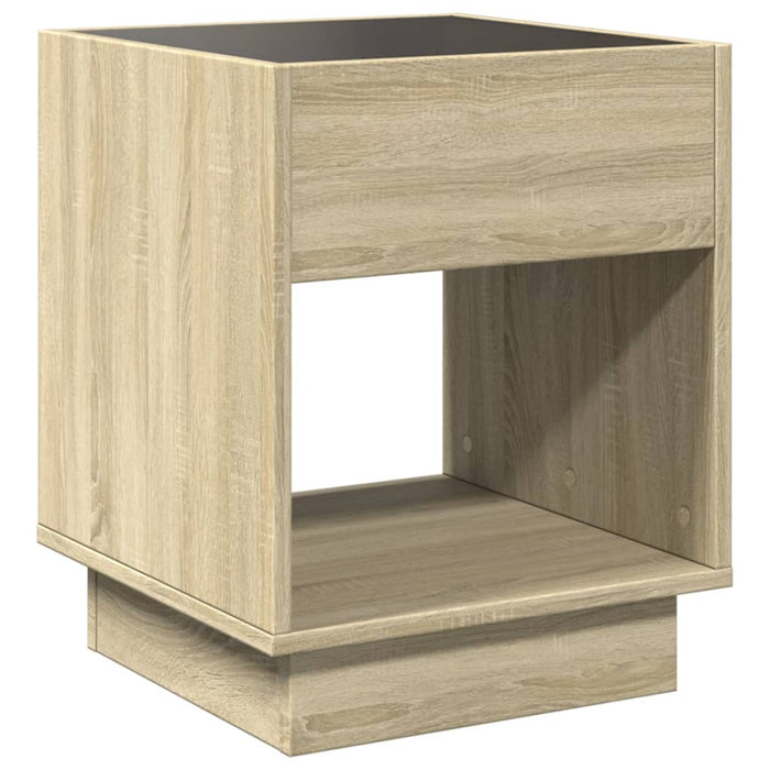 Bedside Table with Infinity LED Sonoma Oak 40x40x50 cm