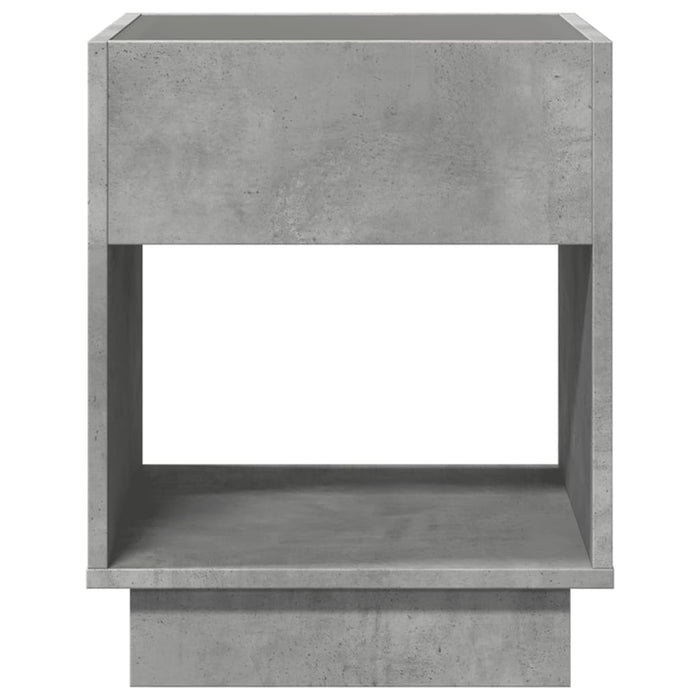 Bedside Table with Infinity LED Concrete Grey 40x40x50 cm