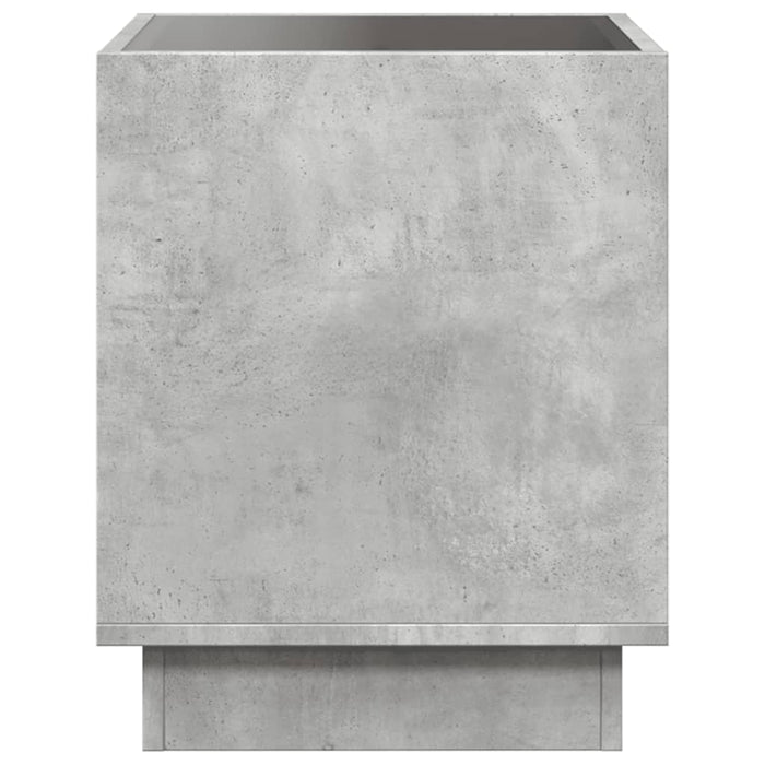 Bedside Table with Infinity LED Concrete Grey 40x40x50 cm