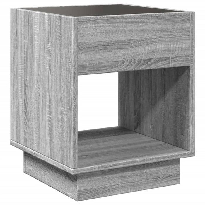 Bedside Table with Infinity LED Grey Sonoma 40x40x50 cm