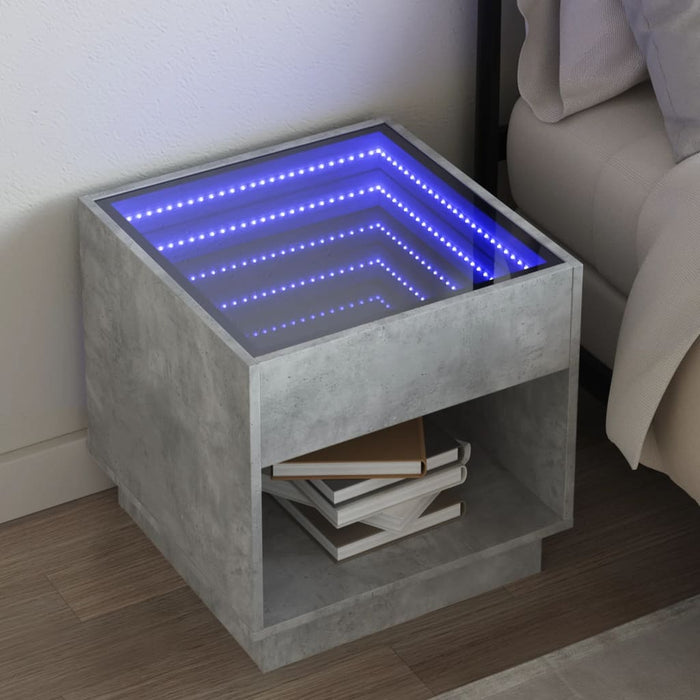 Нощно шкафче с Infinity LED Concrete Grey 50x50x50 см