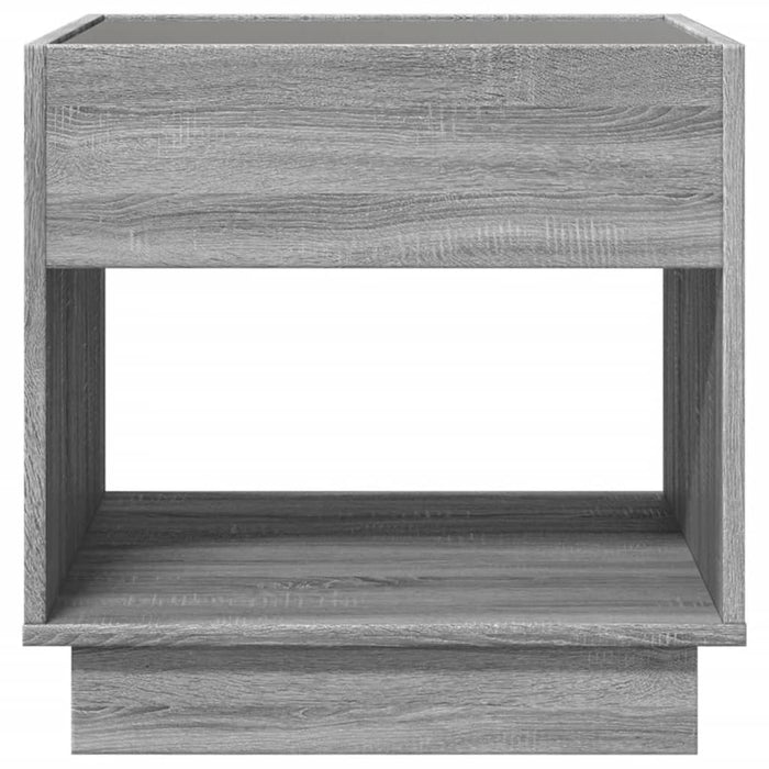 Bedside Table with Infinity LED Grey Sonoma 50x50x50 cm