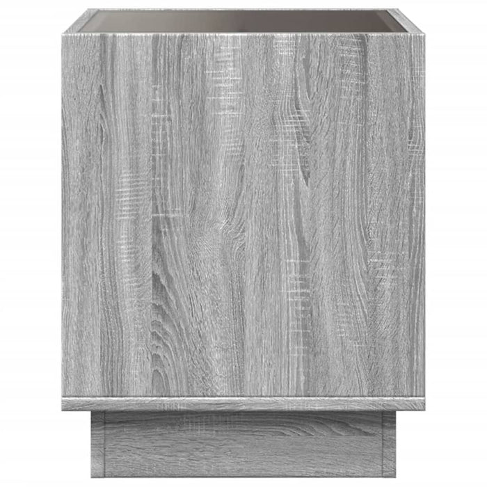 Bedside Table with Infinity LED Grey Sonoma 50x50x50 cm