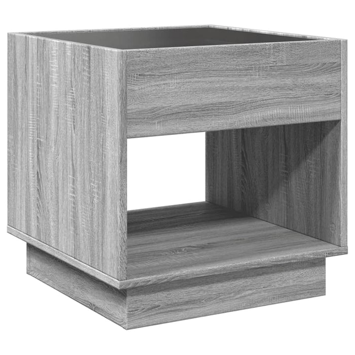 Bedside Table with Infinity LED Grey Sonoma 50x50x50 cm