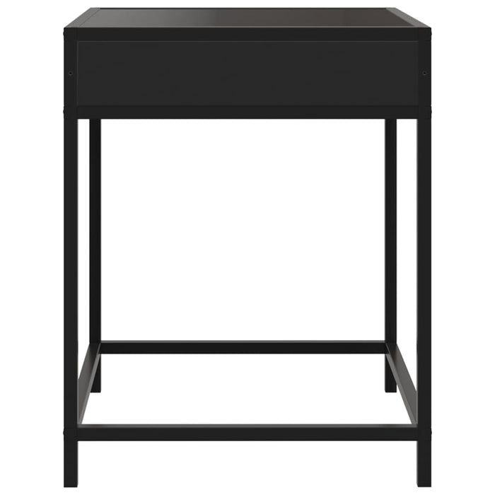 Bedside Table with Infinity LED Black 40x40x51 cm