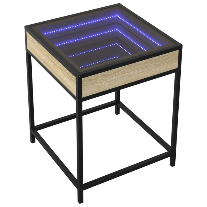 Bedside Table with Infinity LED Sonoma Oak 40x40x51 cm