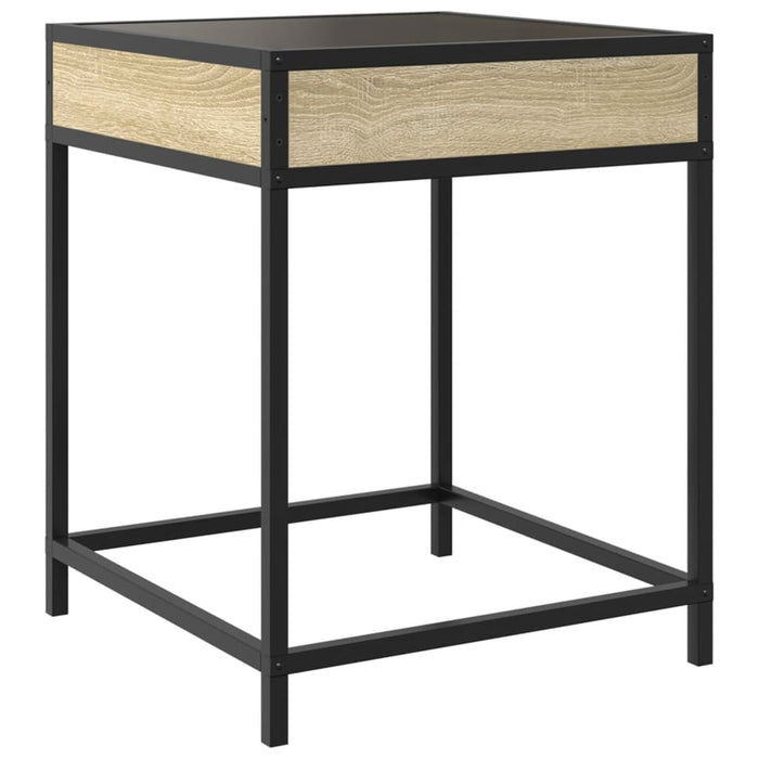 Bedside Table with Infinity LED Sonoma Oak 40x40x51 cm