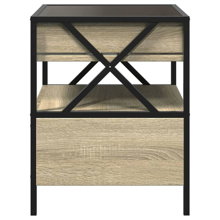 Bedside Table with Infinity LED Sonoma Oak 40x40x51 cm