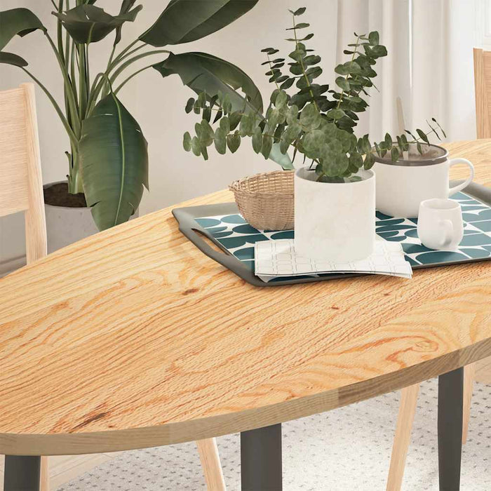 Table Top 140x60x2 cm Solid Wood Oak Oval