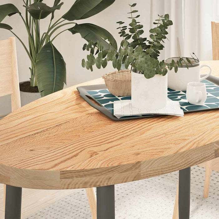 Table Top 120x60x4 cm Solid Wood Oak Oval