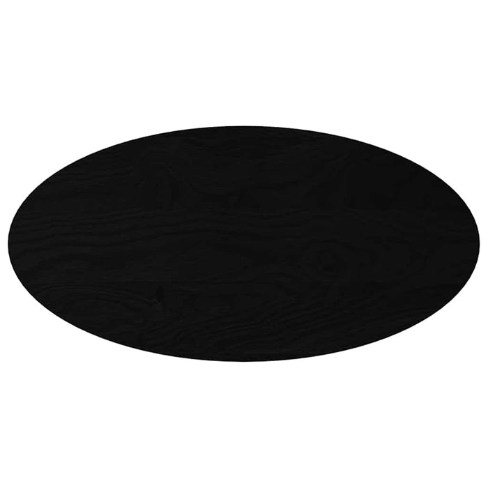 Table Top Dark Brown 100x50x2 cm Solid Wood Oak Oval