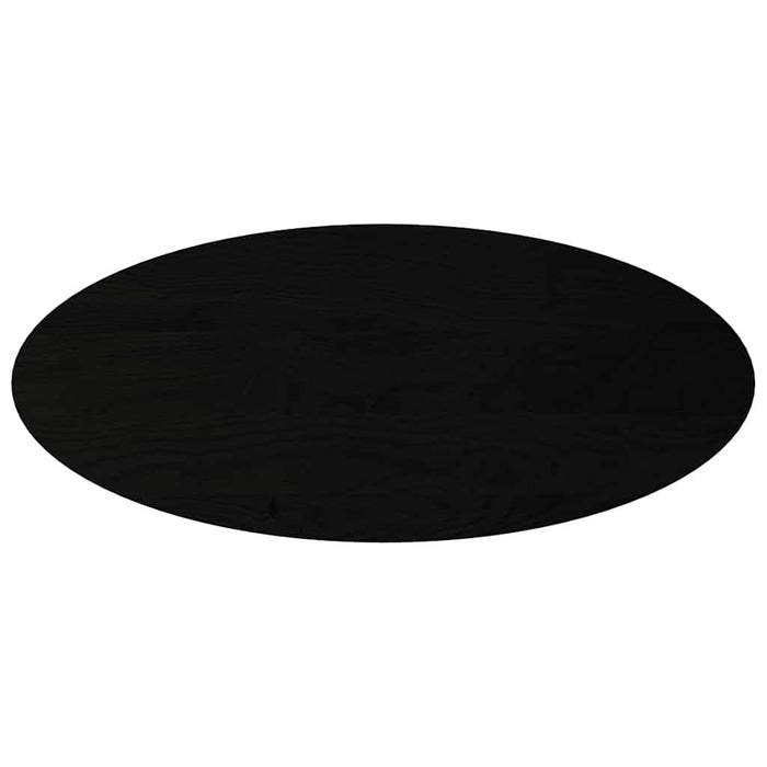 Table Top Dark Brown 140x60x2 cm Solid Wood Oak Oval