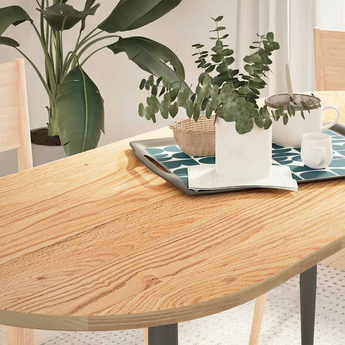 Table Top 140x60x2 cm Solid Wood Oak Oval