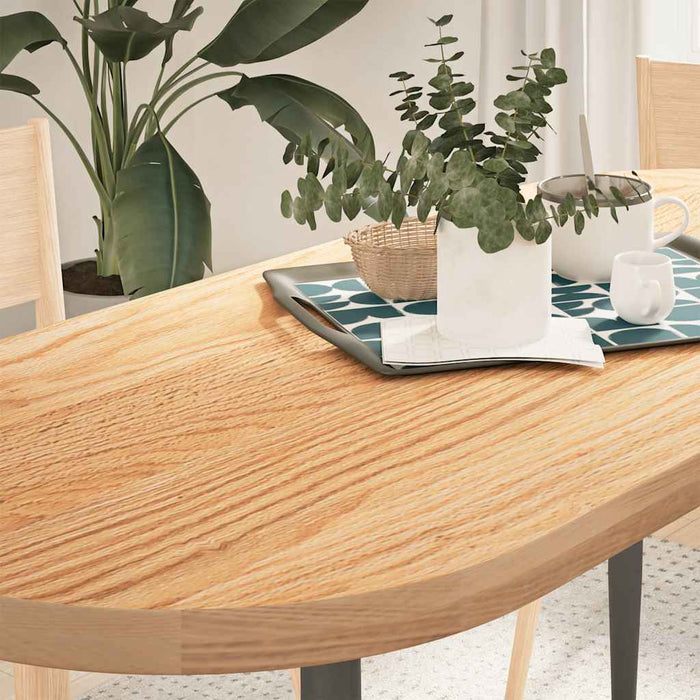 Table Top 140x60x4 cm Solid Wood Oak Oval