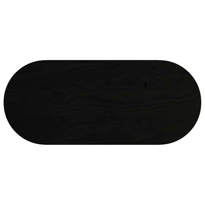 Table Top Dark Brown 140x60x2 cm Solid Wood Oak Oval