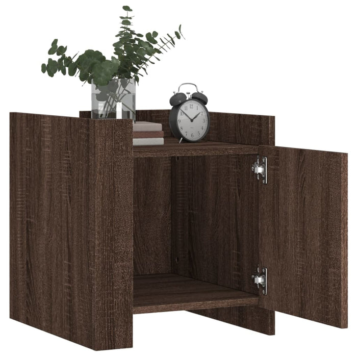 Bedside Cabinet Brown Oak 45x50x50 cm Engineered Wood