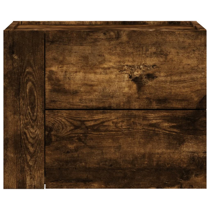 Wall-mounted Bedside Cabinet Smoked Oak 45x30x35 cm