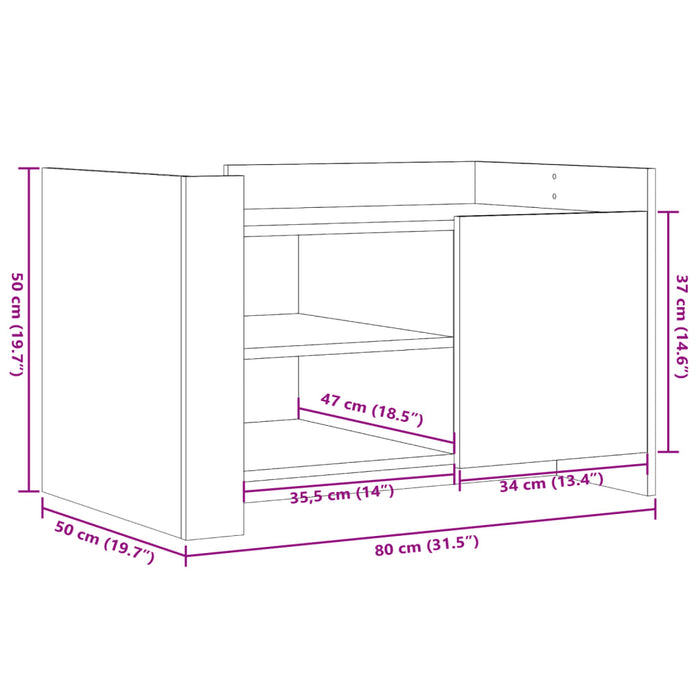 Masuta de cafea Neagra 80x50x50 cm lemn prelucrat