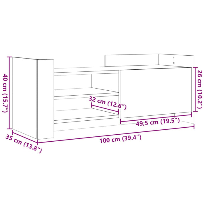 Тумба под телевизор Sonoma Oak 100x35x40 см Инженерная древесина