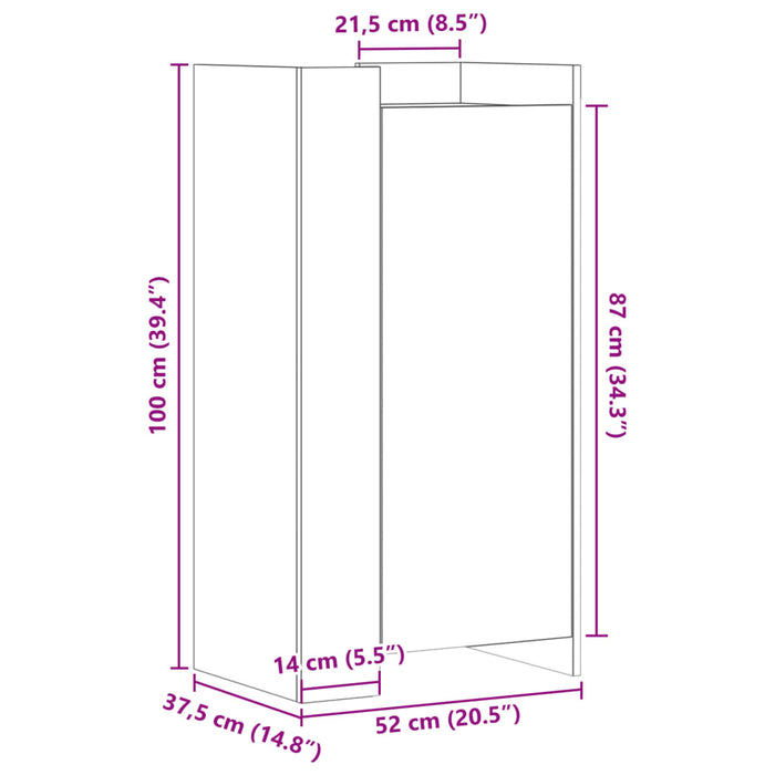 Shoe Cabinet Grey Sonoma 52x37.5x100 cm Engineered Wood