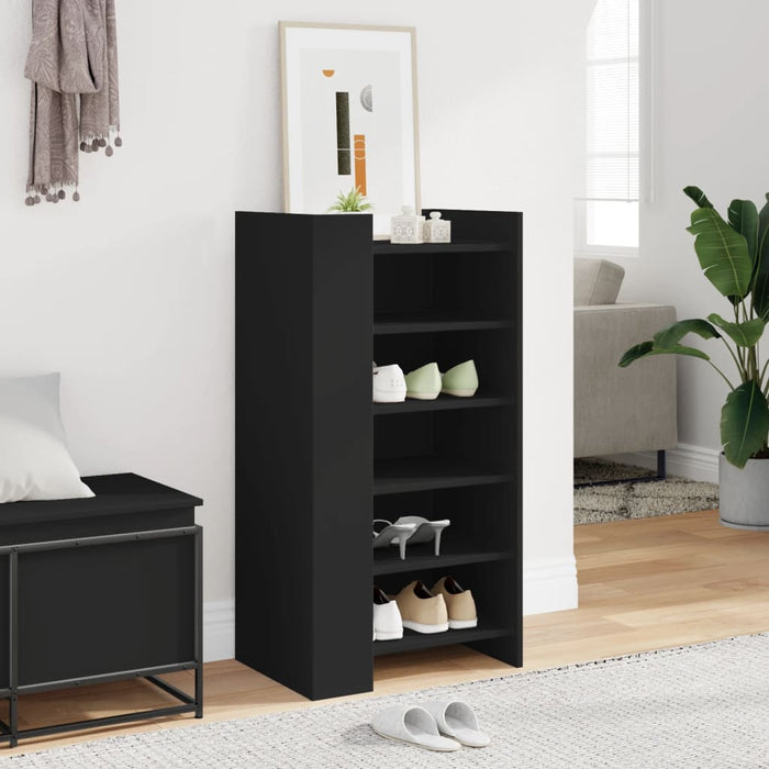 Shoe Cabinet Black 52x37.5x100 cm Engineered Wood