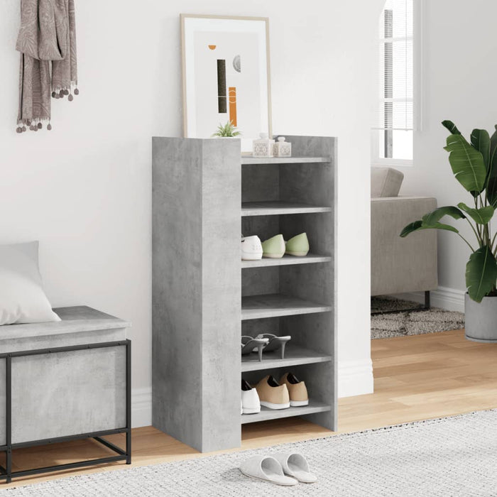 Shoe Cabinet Concrete Grey 52x37.5x100 cm Engineered Wood