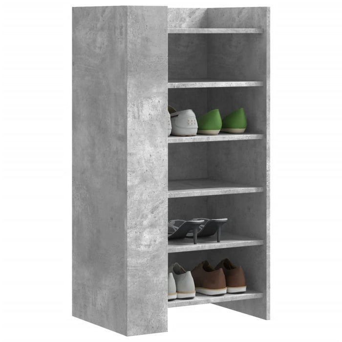 Shoe Cabinet Concrete Grey 52x37.5x100 cm Engineered Wood