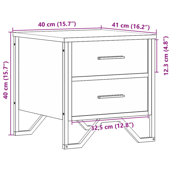 Bedside Cabinets 2 pcs Grey Sonoma 40x41x40 cm Engineered Wood