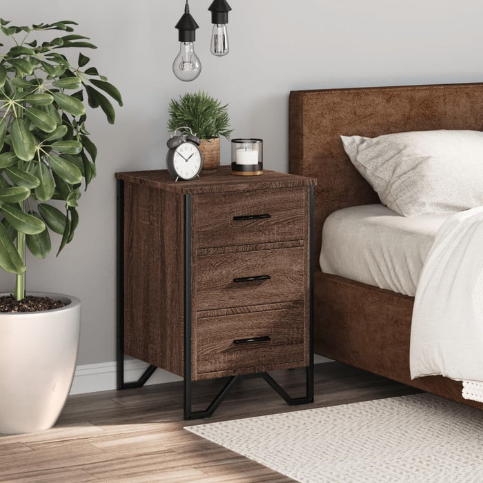 Bedside Cabinet Brown Oak 40x41x60 cm Engineered Wood