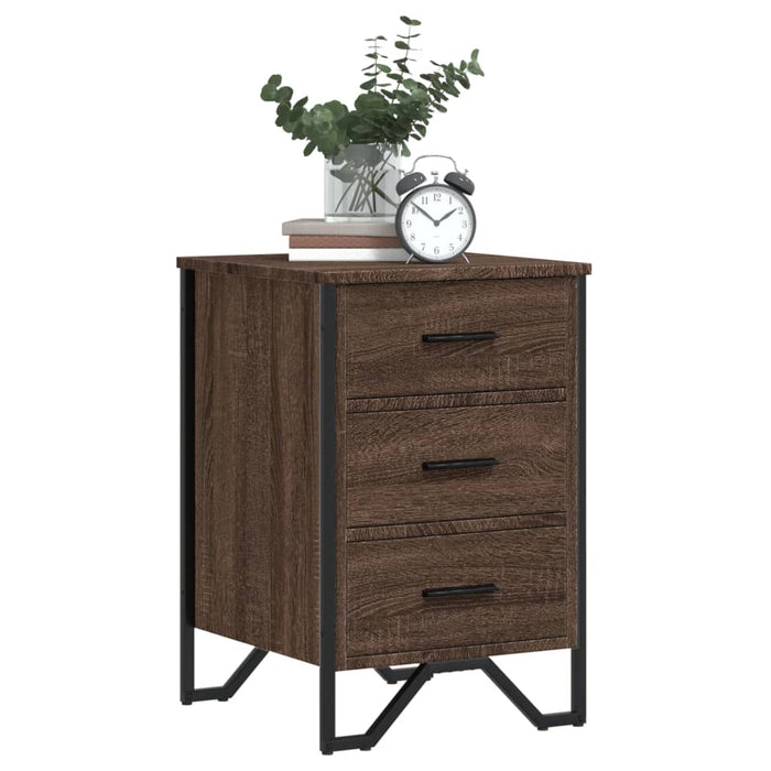 Bedside Cabinet Brown Oak 40x41x60 cm Engineered Wood