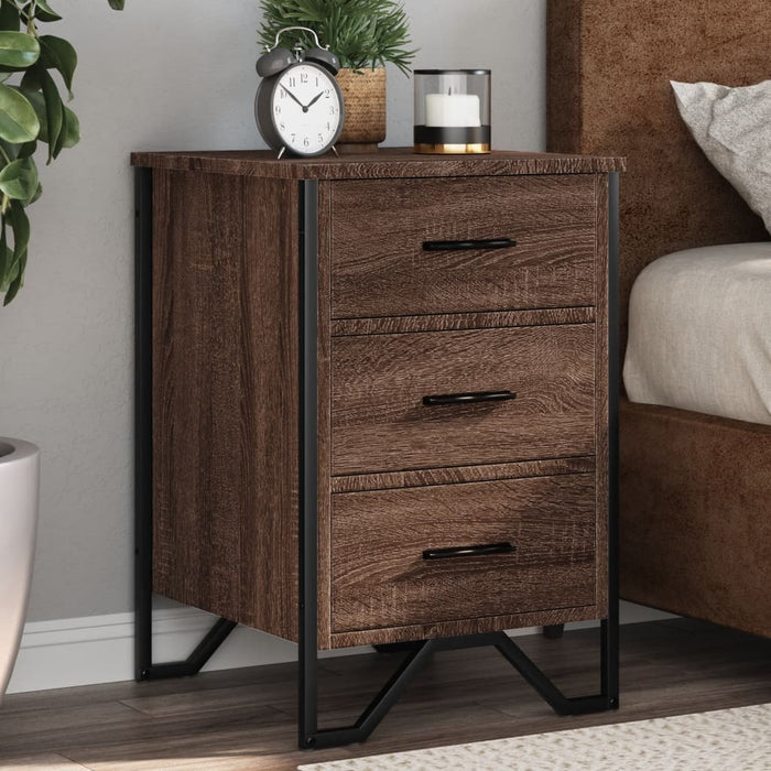 Bedside Cabinet Brown Oak 40x41x60 cm Engineered Wood