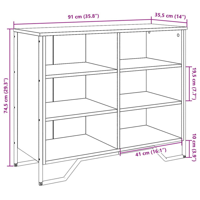 Буфет черный 91x35,5x74,5 см, композитная древесина