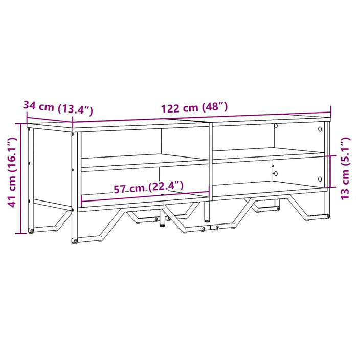 Тумба под телевизор Sonoma Oak 122x34x41 см Инженерная древесина