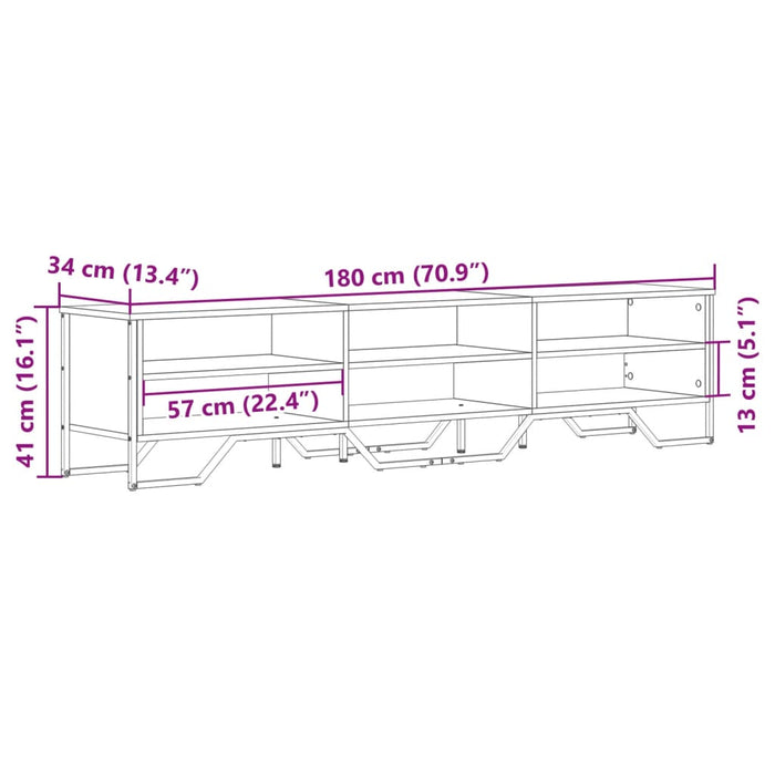 Тумба под телевизор Sonoma Oak 180x34x41 см Инженерная древесина