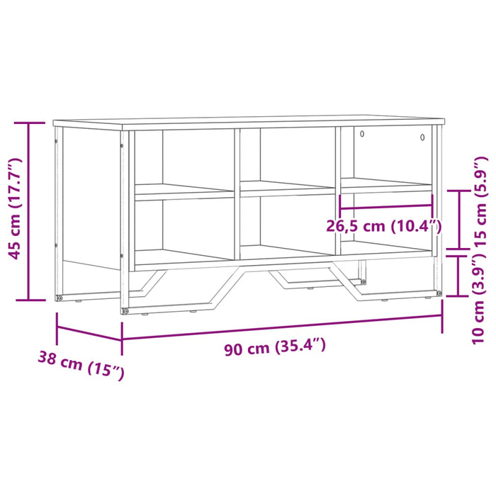 Шкафчик для обуви Серый Sonoma 90x38x45,5 см Инженерное дерево