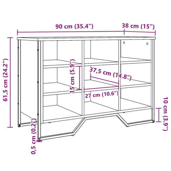 Шкафчик для обуви Sonoma Oak 90x38x61,5 см Инженерное дерево