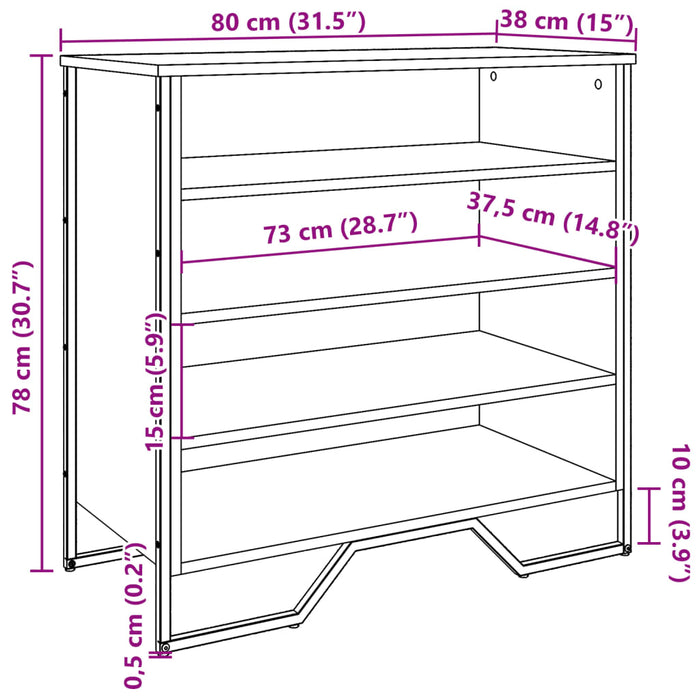 Шкафчик для обуви Sonoma Oak 80x38x78 см Инженерное дерево