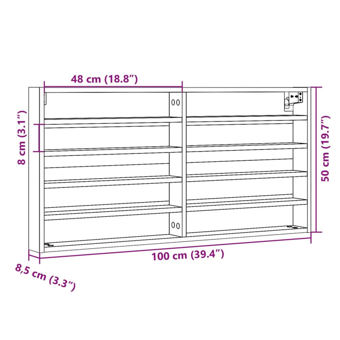 Шкаф Vitrine черен 100x8,5x50 см инженерно дърво