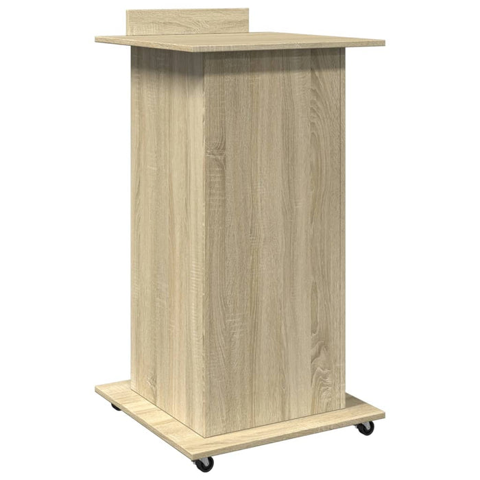 Lectern with Wheels & Drawer Sonoma Oak 55x55x107 cm Engineered Wood