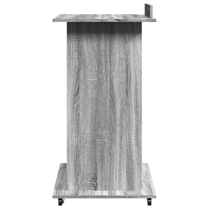 Lectern with Wheels & Drawer Grey Sonoma 55x55x107 cm Engineered Wood