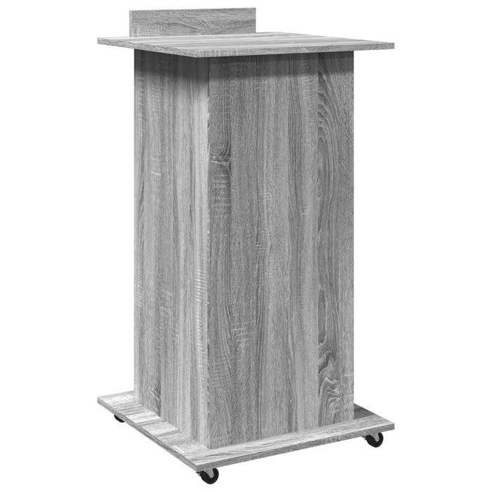 Lectern with Wheels & Drawer Grey Sonoma 55x55x107 cm Engineered Wood