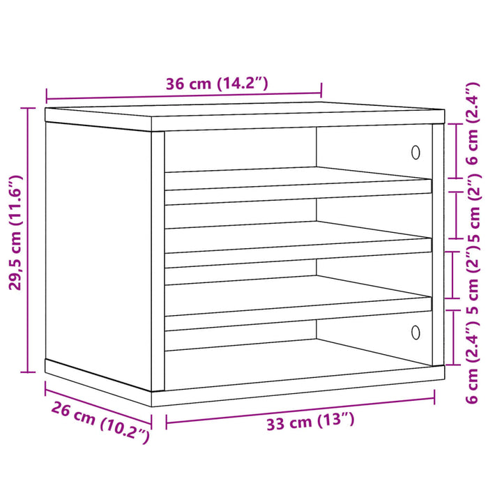 Organizator de birou Stejar maro 36x26x29,5 cm Lemn derivat